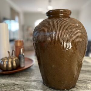 Brown Textured Ceramic Vase